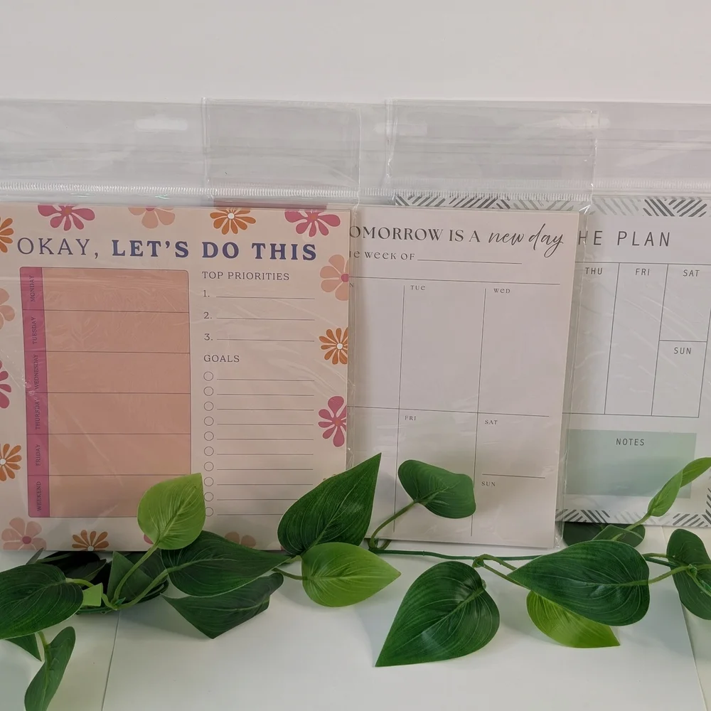 Weekly Planner Whiteboard with Green Accents